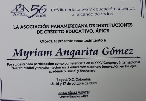 PLACA DE AGRADECIMIENTO APICE