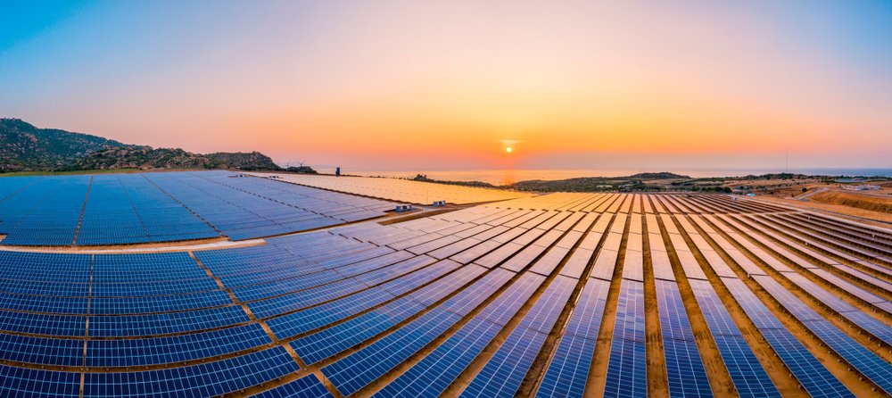 Vista aérea del panel Solar