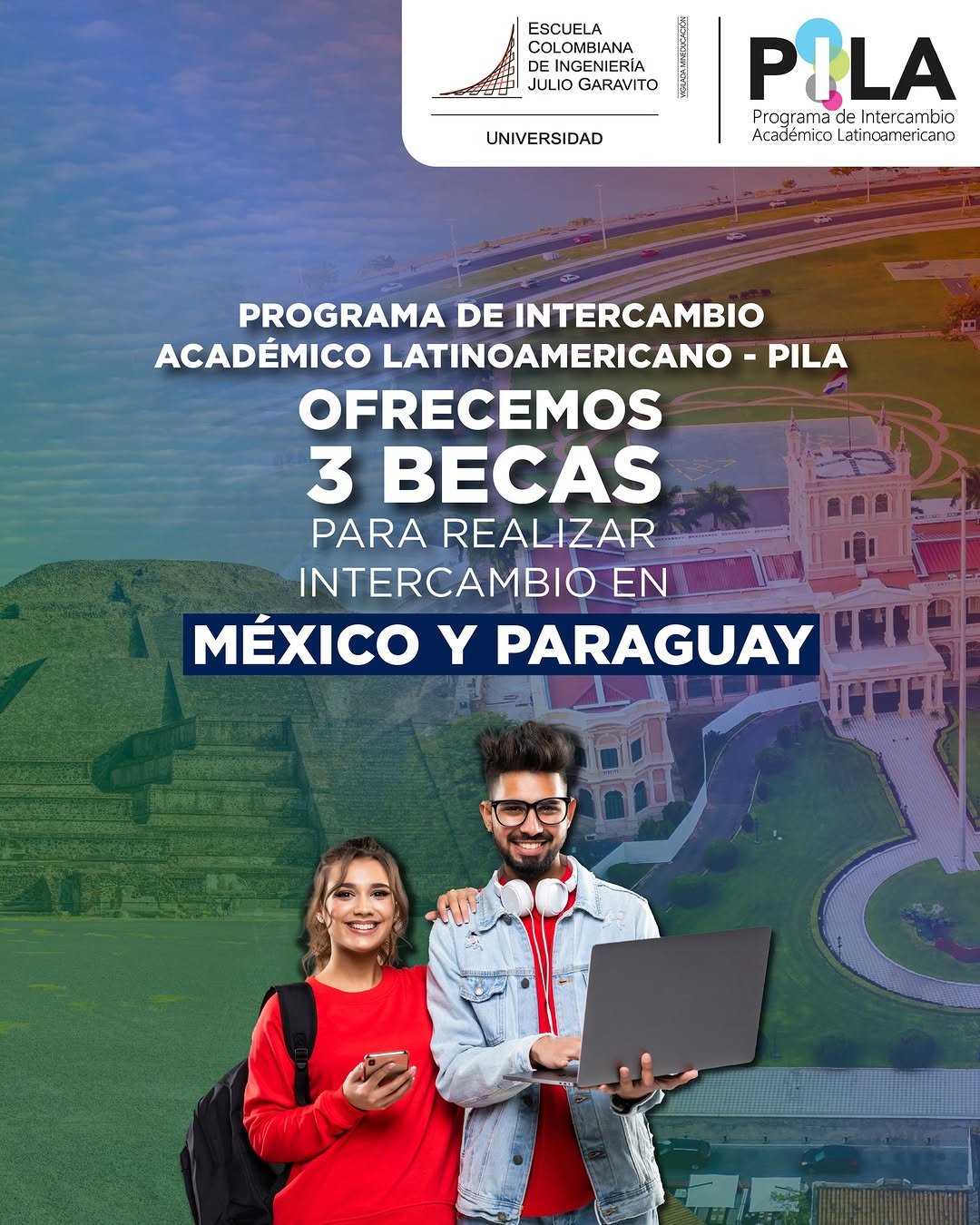 ¿Te imaginas vivir una experiencia académica internacional en 2025-2? Con la 𝐛𝐞𝐜𝐚 𝐏𝐈𝐋𝐀, puedes hacerlo realidad en México o Paraguay. 📚💼

La  𝐎𝐟𝐢𝐜𝐢𝐧𝐚 𝐝𝐞 𝐑𝐞𝐥𝐚𝐜𝐢𝐨𝐧𝐞𝐬 𝐈𝐧𝐭𝐞𝐫𝐧𝐚𝐜𝐢𝐨𝐧𝐚𝐥𝐞𝐬 (𝐎𝐑𝐈) te invita a postularte a esta oportunidad única de intercambio en universidades destacadas en ingeniería, administración y matemáticas. Además, recibirás apoyo económico para tus gastos de sostenimiento durante el periodo de movilidad. 

🎓 Vive una inmersión cultural, fortalece tu perfil profesional y expande tus horizontes.
📌Consulta los requisitos y postúlate  https://bit.ly/42qXCc9
* La convocatoria cierra el 11 de mayo. 👉