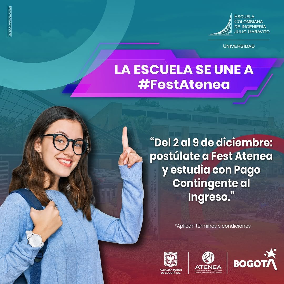 ¿Estás listo para financiar de una forma distinta tu carrera?
Muy pronto abrirá Fest Atenea: la estrategia que te permite estudiar con un crédito parcialmente condonable y cuotas calculadas según tus ingresos futuros.
Mantente atento a la convocatoria. (link de postulación en nuestra Bio)