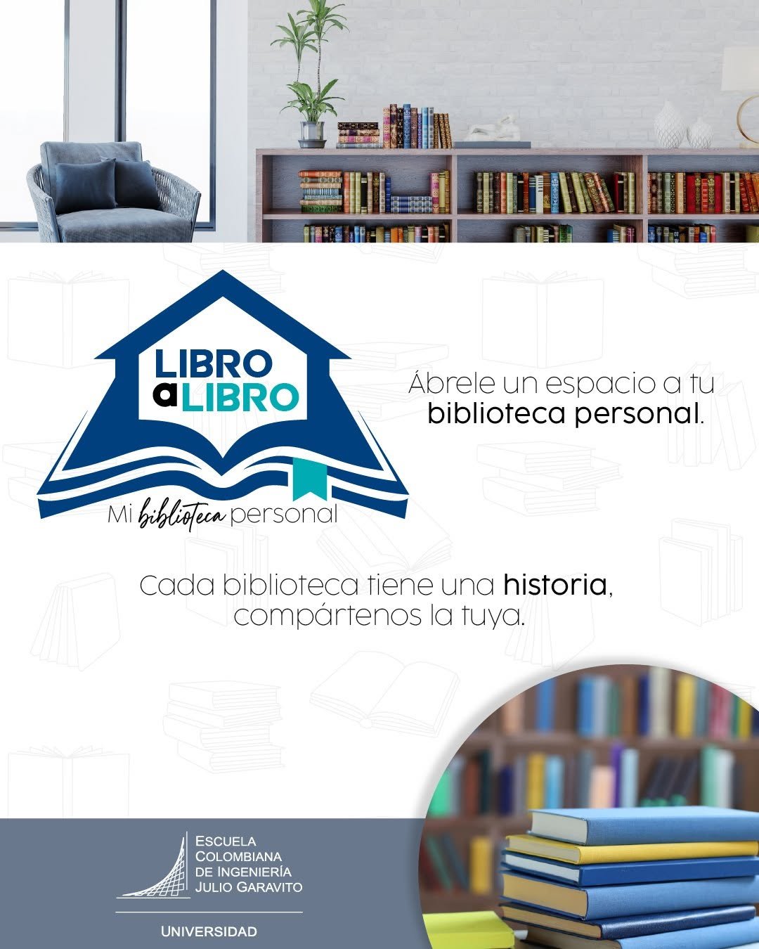 Cada biblioteca tiene una historia. ¿Cuál es la tuya? 

Con la campaña #𝐋𝐢𝐛𝐫𝐨𝐀𝐋𝐢𝐛𝐫𝐨, 𝐦𝐢 𝐛𝐢𝐛𝐥𝐢𝐨𝐭𝐞𝐜𝐚 𝐩𝐞𝐫𝐬𝐨𝐧𝐚𝐥, queremos asomarnos a esos rincones especiales que habitan tus libros. Miembros de la comunidad de la Escuela abrirán las puertas de sus bibliotecas personales para compartir no sólo sus lecturas favoritas, sino la experiencia de destinarles un espacio. 📚📚

Déjanos conocer tu biblioteca. Envíanos una imagen y cuéntanos la historia. 🤓