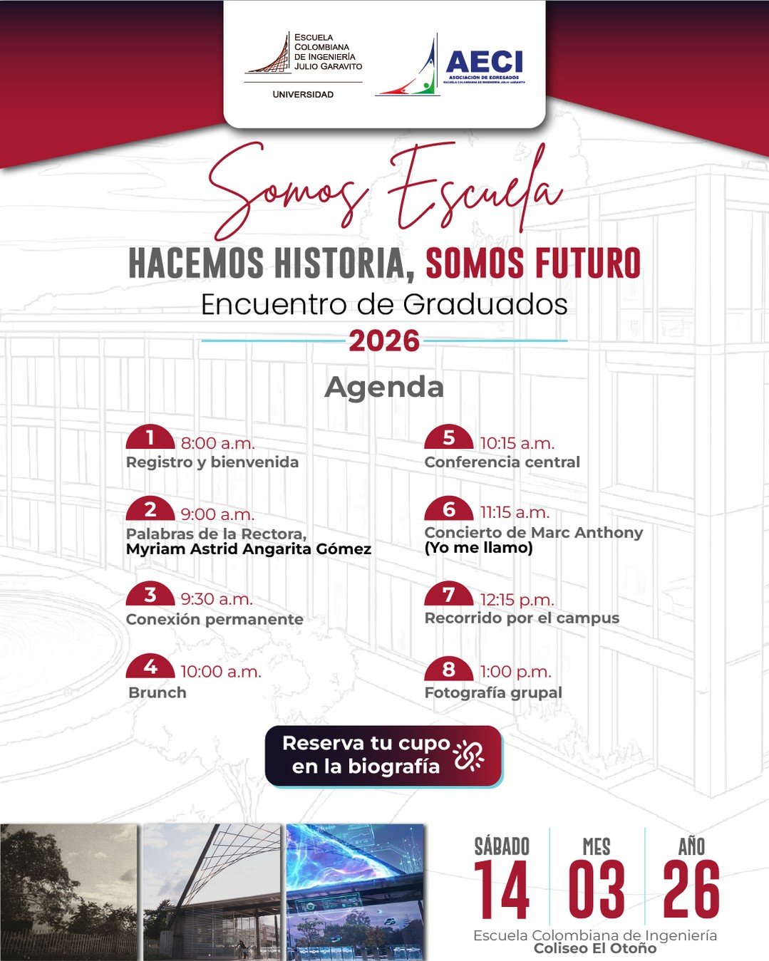 Volver a encontrarnos siempre es una buena idea. ☺️
Te esperamos en el Encuentro de Graduados, un espacio para recordar, compartir experiencias y seguir fortaleciendo los lazos que nos unen como comunidad.
Conoce la agenda, revive buenos momentos y acompáñanos en esta jornada pensada especialmente para ti.
👉 Inscríbete en la bio y haz parte de este reencuentro.