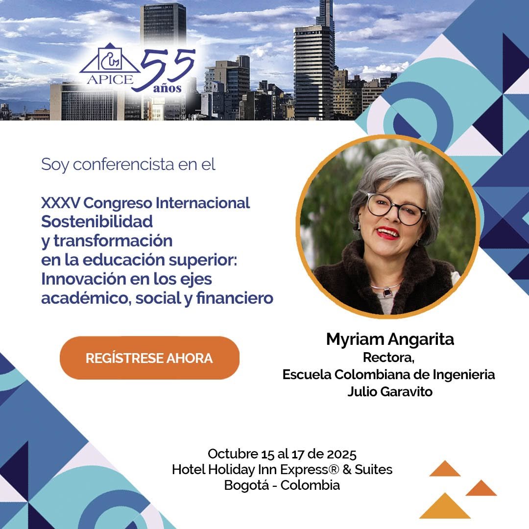 La educación superior se transforma con innovación y sostenibilidad.

La ingeniera, Myriam Astrid Angarita Gómez, Rectora de la Escuela Colombiana de Ingeniería, es una de las invitadas al Panel "Experiencias de estrategias académicas innovadoras con proyección futura", dentro del XXXV Congreso Internacional “Sostenibilidad y transformación en la educación superior”. 🌱📚

Un espacio de diálogo junto a Leonardo Urrego, Jefe de la Oficina Asesora de Planeación de la UNAD, y Érika Ramírez, Vicerrectora Administrativa y Financiera de la Fundación Universitaria del Área Andina, para compartir experiencias que impulsan el futuro de la educación en Colombia.

Mayor información y registro 👉https://congresoinnova-edusup2025.com/la/
