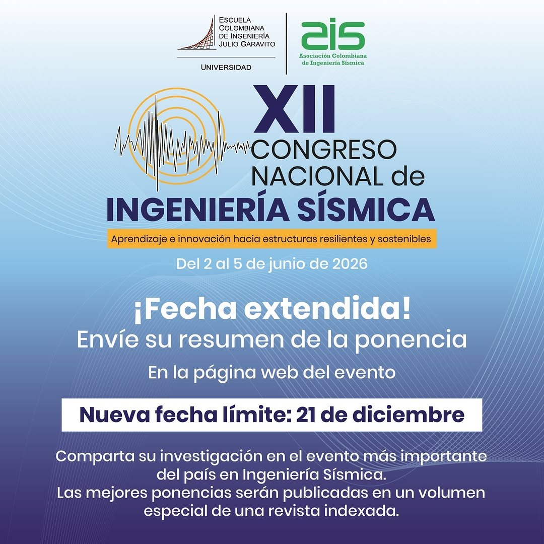 Profesionales e investigadores en ingeniería sísmica:
El XII Congreso Nacional de Ingeniería Sísmica 2026 los invita a postular sus artículos y ponencias.
📌 Comparte soluciones, investigaciones y nuevas perspectivas del sector.
📌 Presenta tu trabajo ante una audiencia especializada.
👉 Postula tu resumen en el link de la bio.