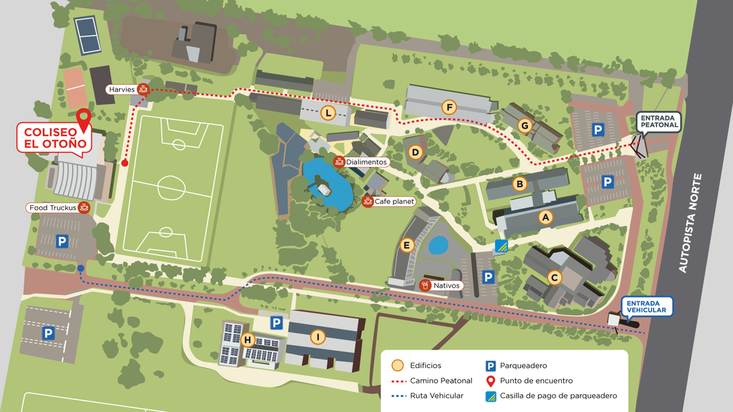 Mapa de la Escuela Colombiana de Ingeniería Julio Garavito